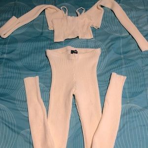 3 piece ribbed matching set